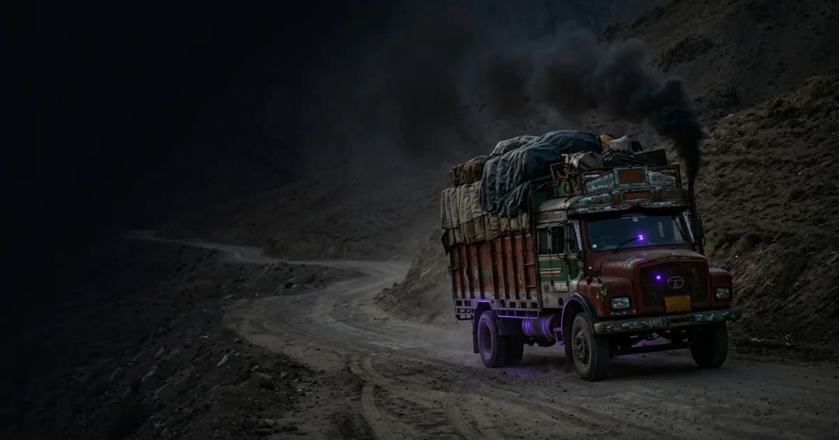 A MoboSafe OBD GPS tracker being plugged into a truck's diagnostic port.