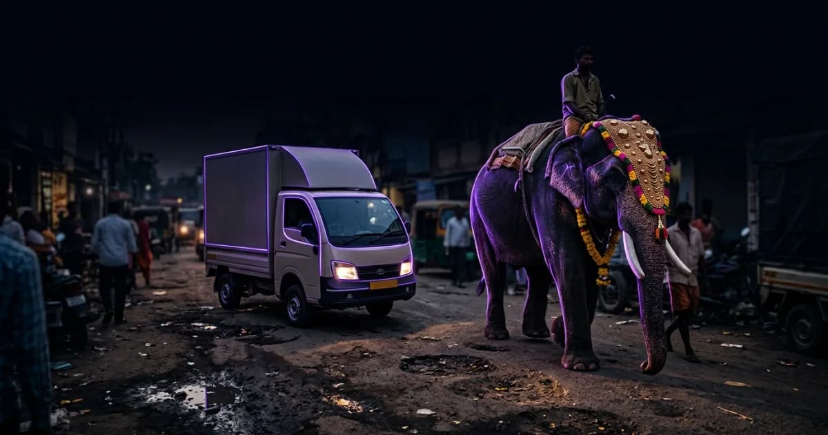 An AI-powered dashboard showing vehicle tracking for an e-commerce delivery fleet in India