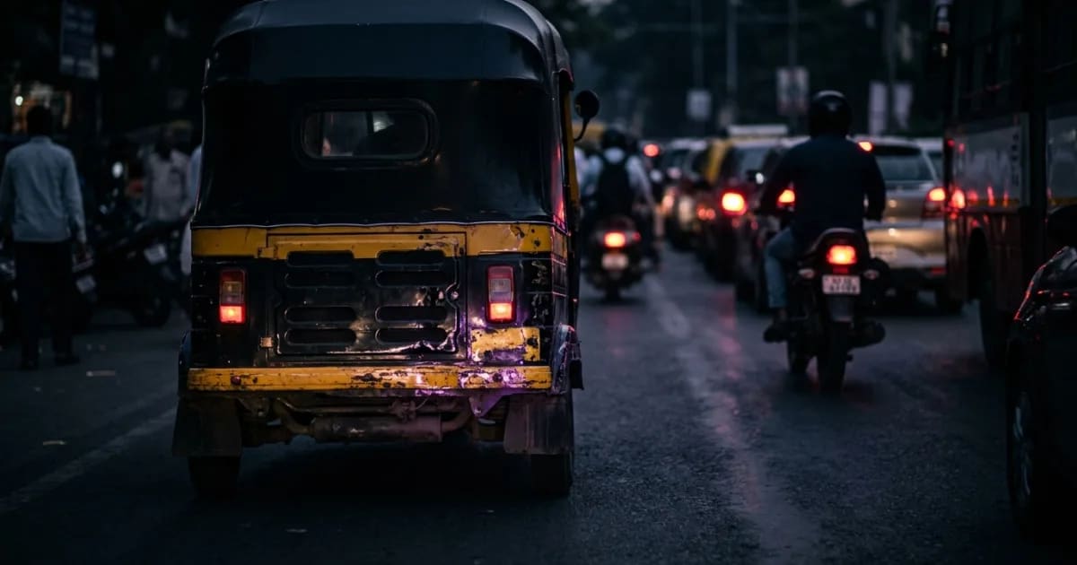 A truck dashcam view of a highway in India, showing how video telematics captures real-world driving events for insurance purposes.