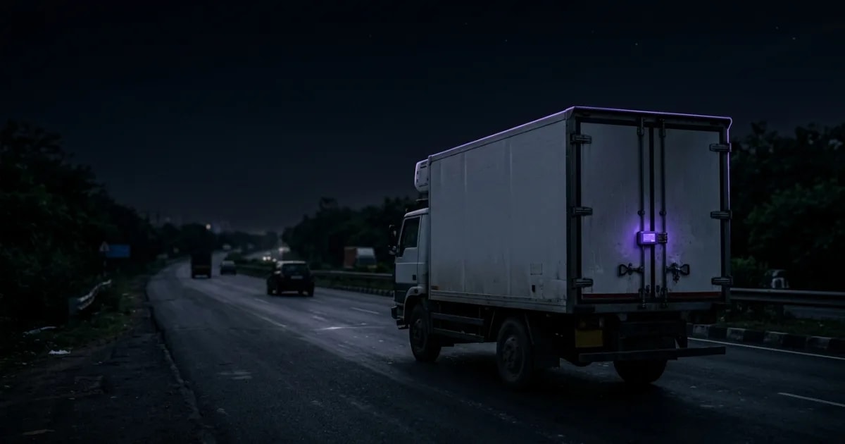 A fleet manager reviewing real-time temperature data from a reefer truck on a dashboard