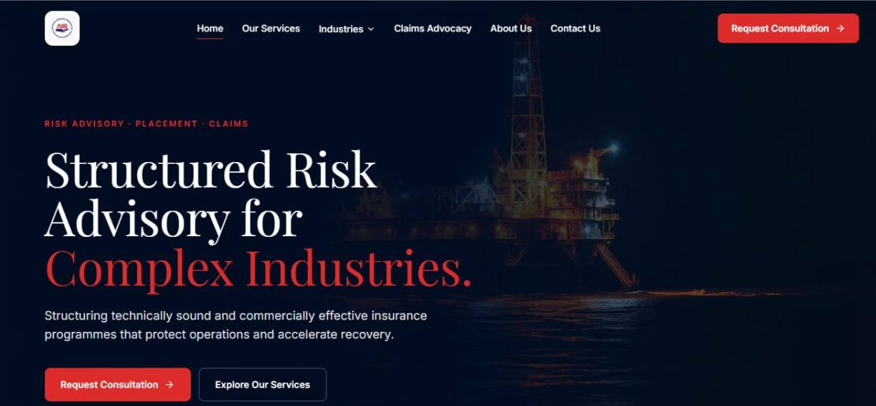 Advocate Insurance Brokers - Corporate Website Redesign & Development