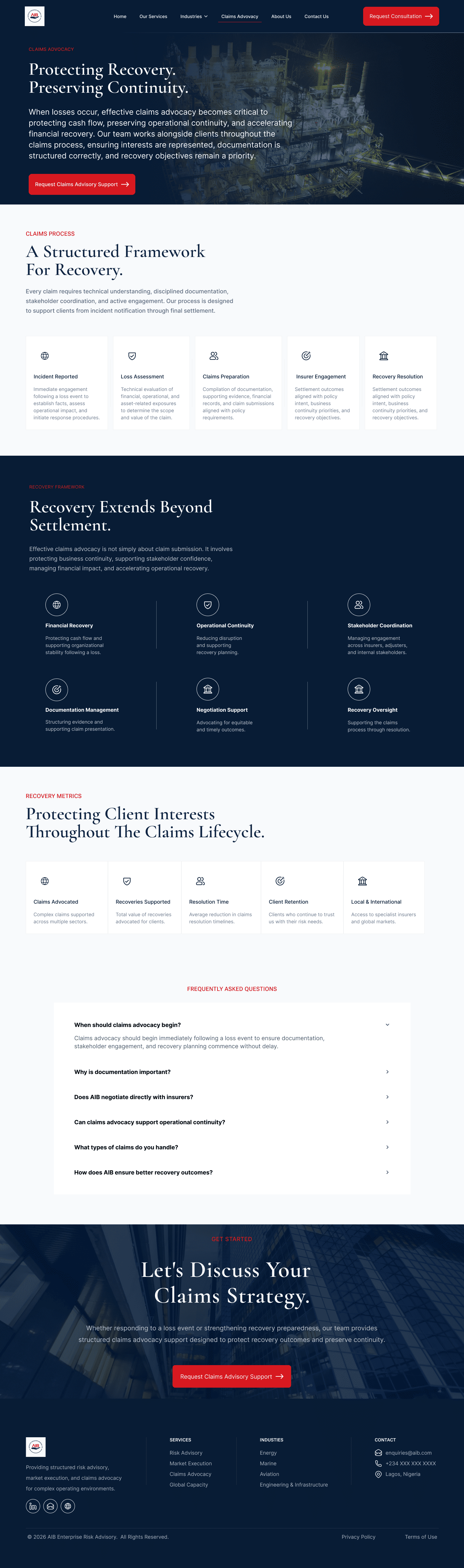 Advocate Insurance Brokers - Corporate Website Redesign & Development
