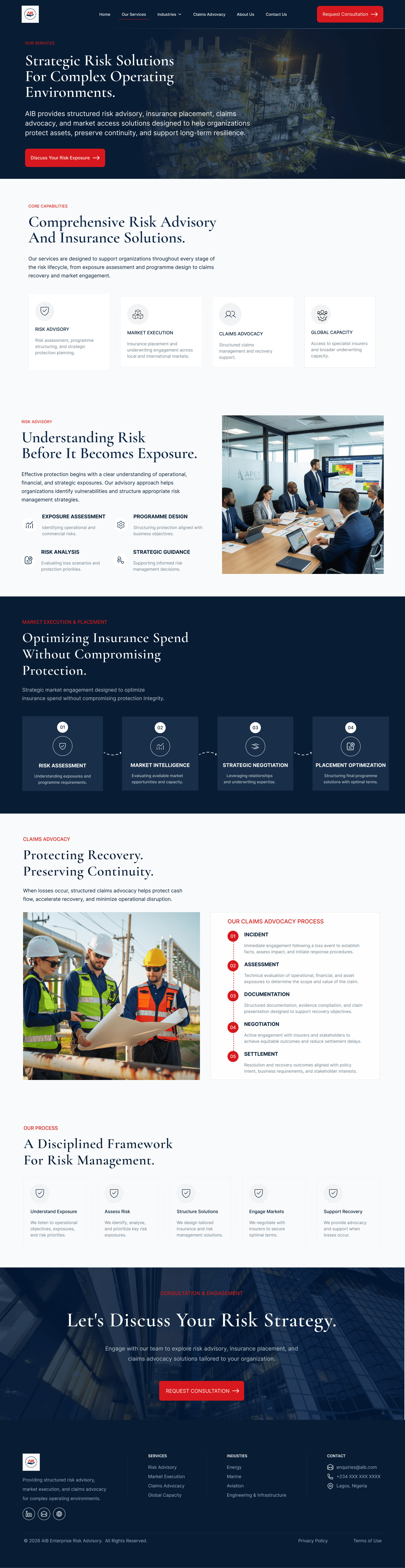 Advocate Insurance Brokers - Corporate Website Redesign & Development