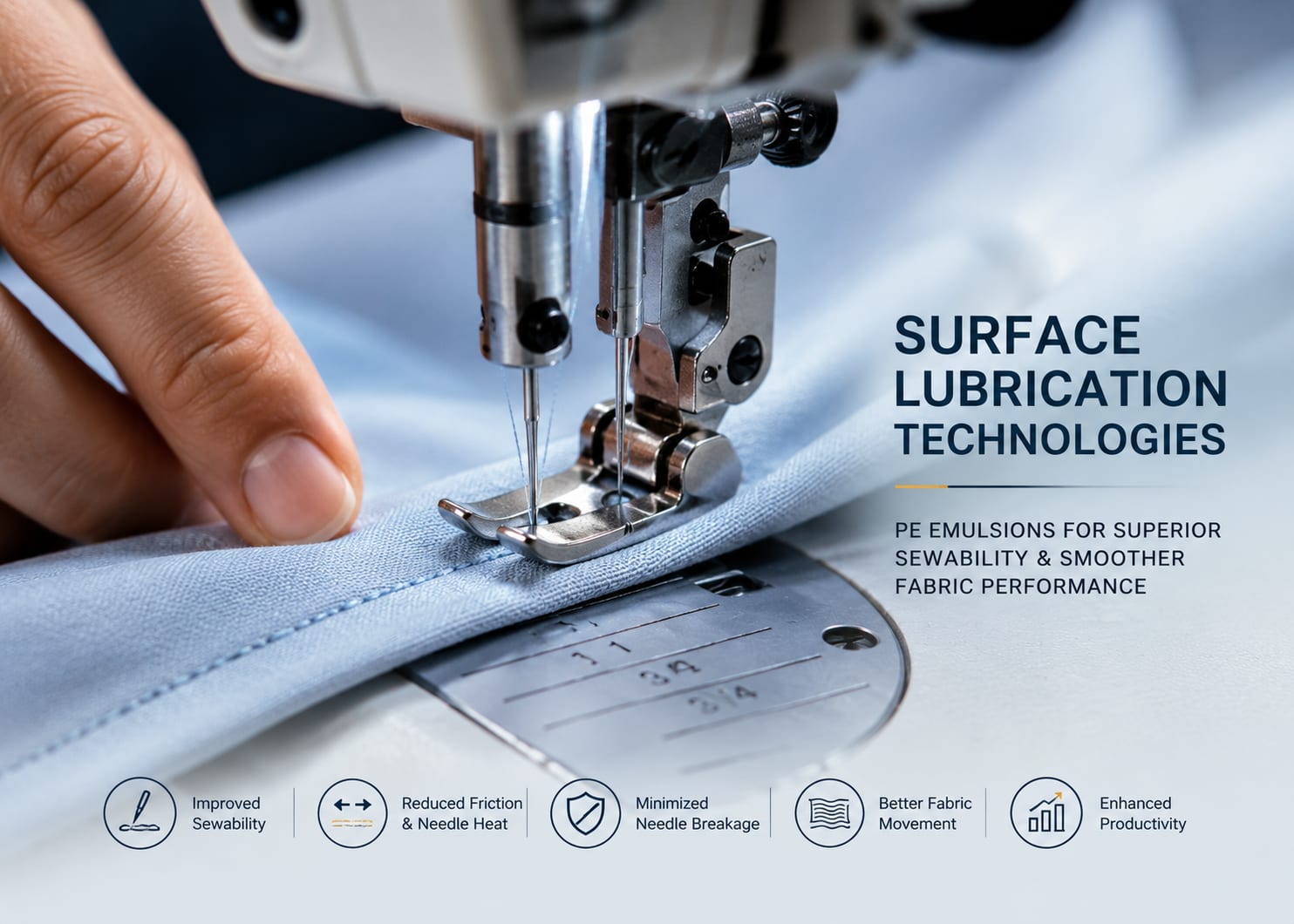 Surface lubrication textile finishing
