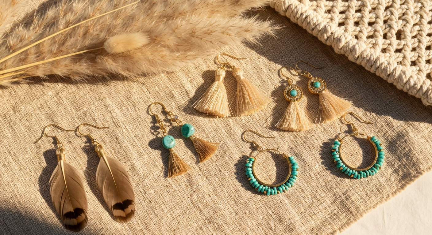 Boho jewelry collection - bohemian earrings and accessories