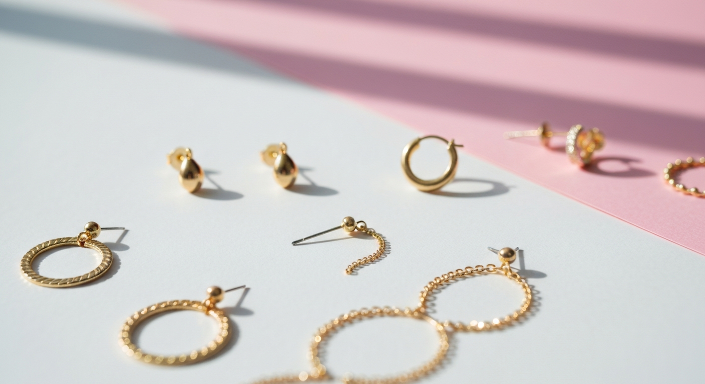 Korean earrings collection - minimalist and cute K-beauty styles