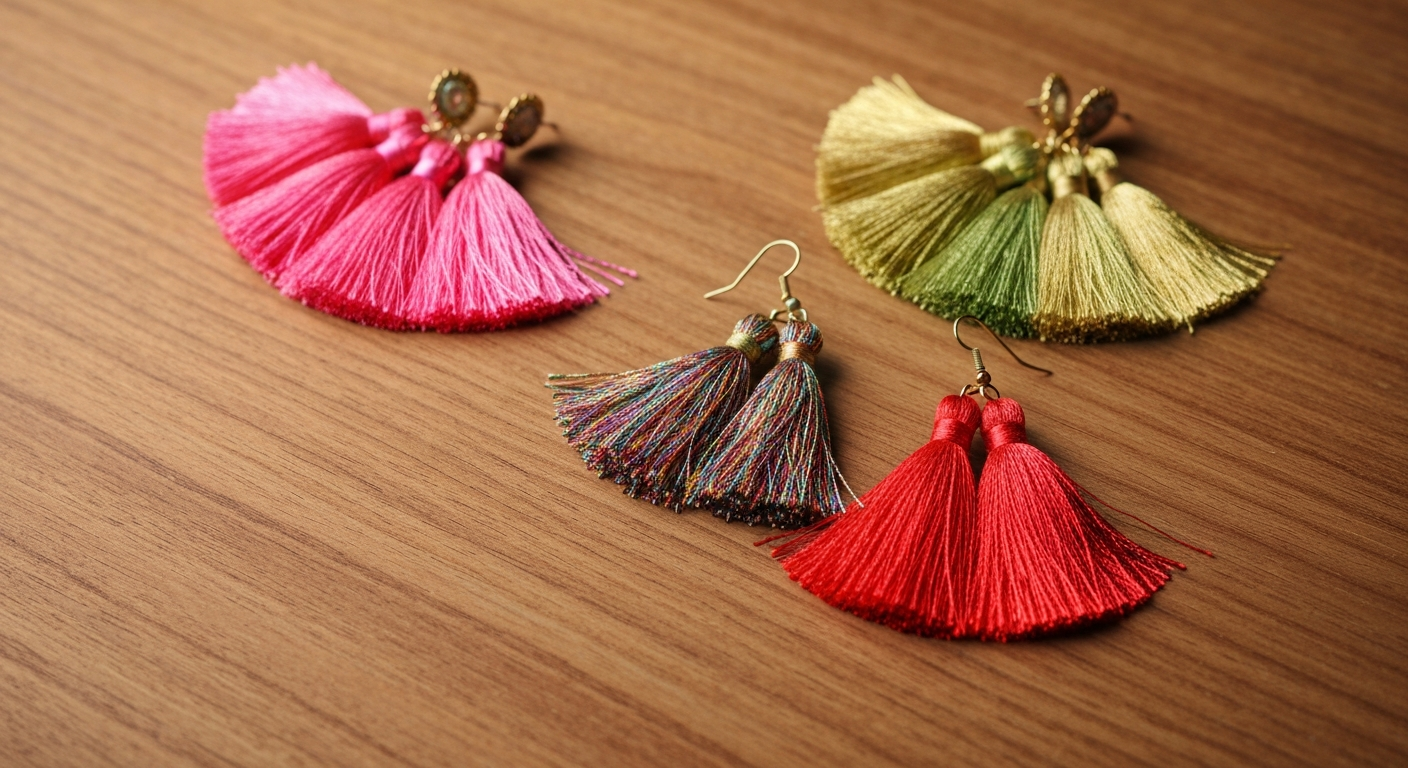 Colourful tassel earrings collection