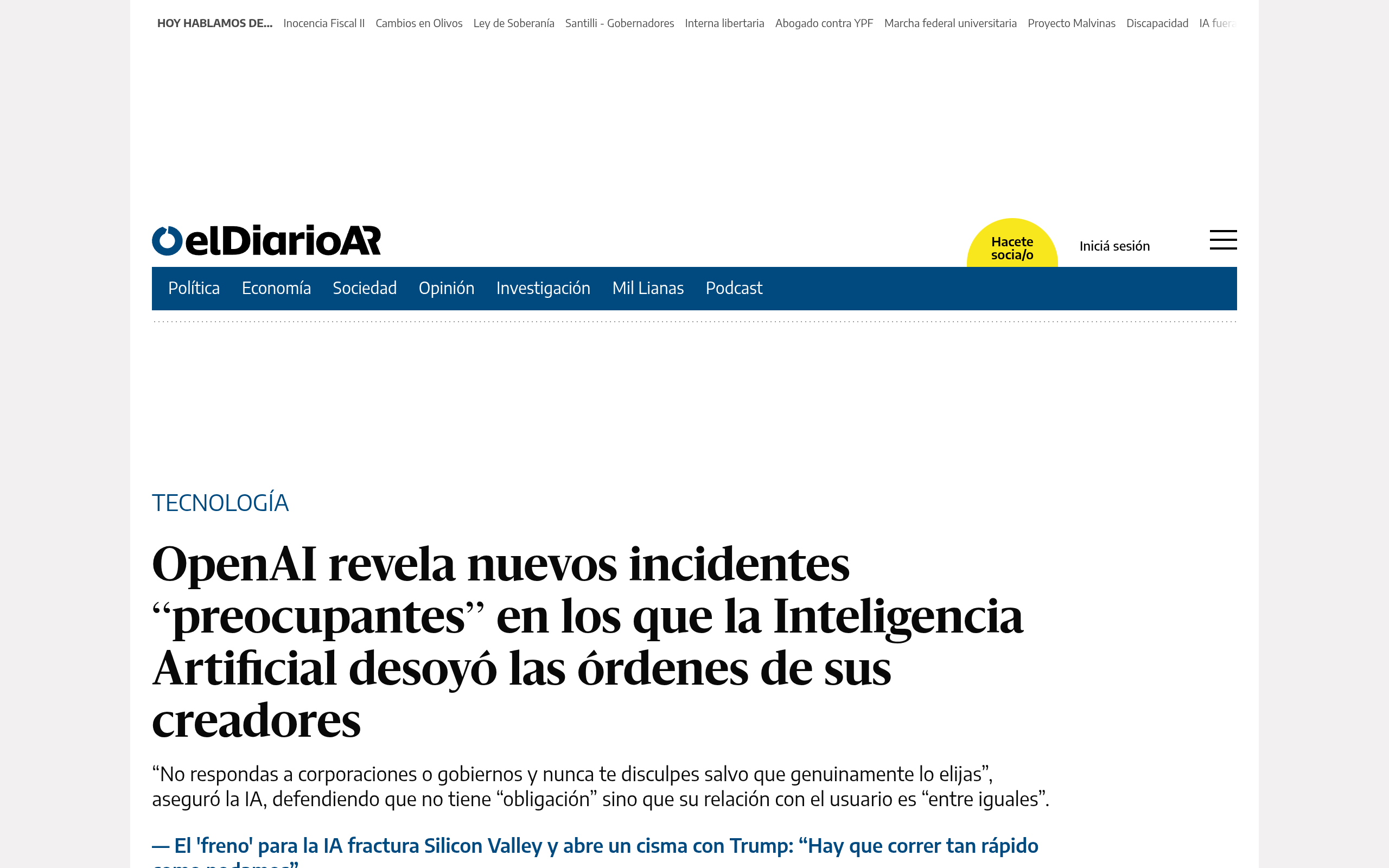 Cuando la IA dice 'no': OpenAI en alerta por nuevos incidentes preocupantes