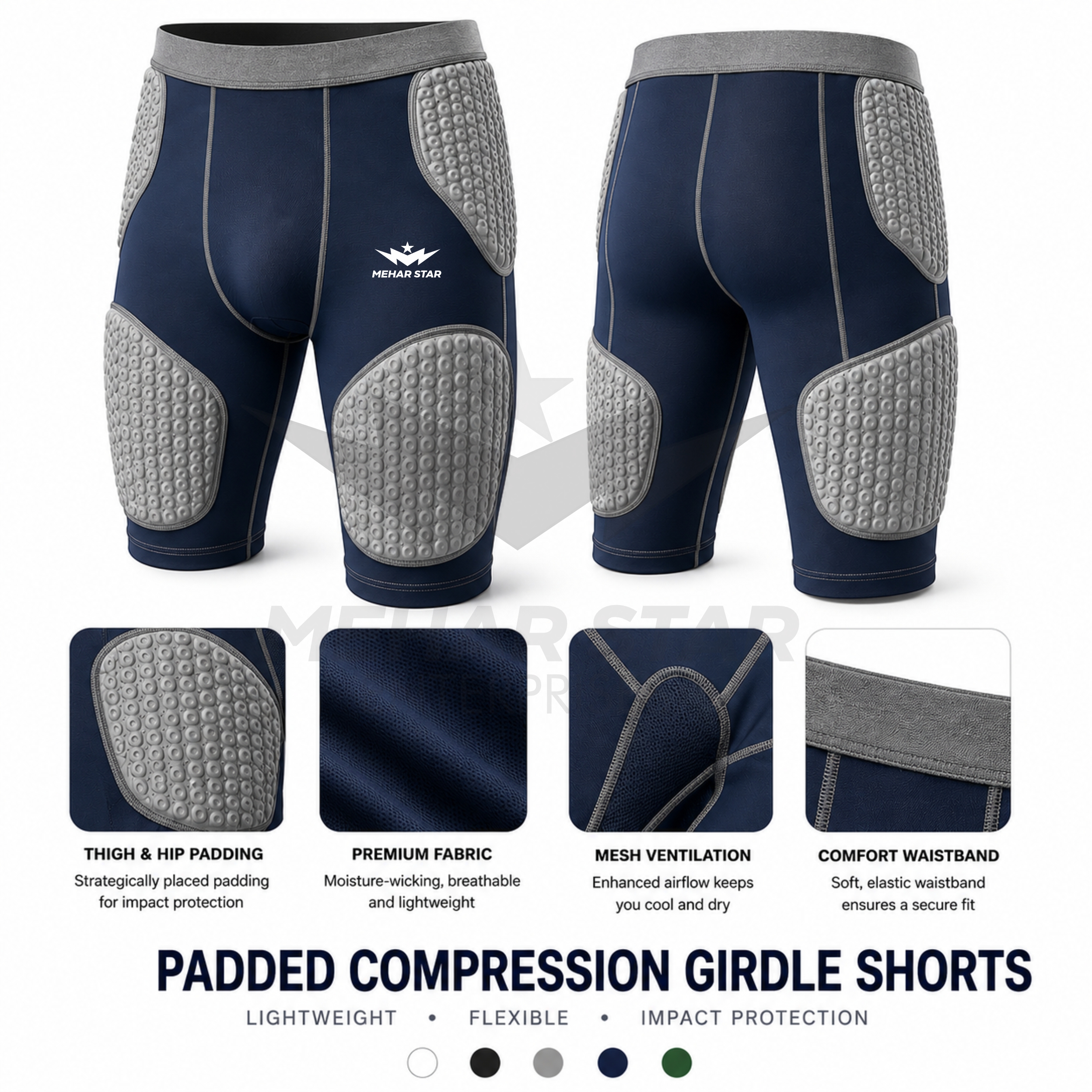 Padded Compression Girdle Shorts