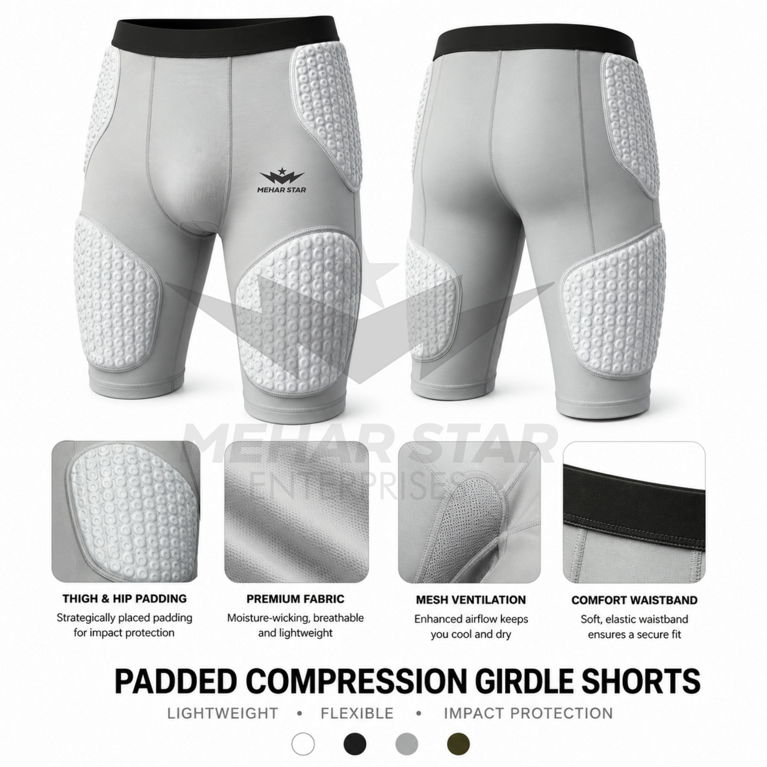 Padded Compression Girdle Shorts-MS02
