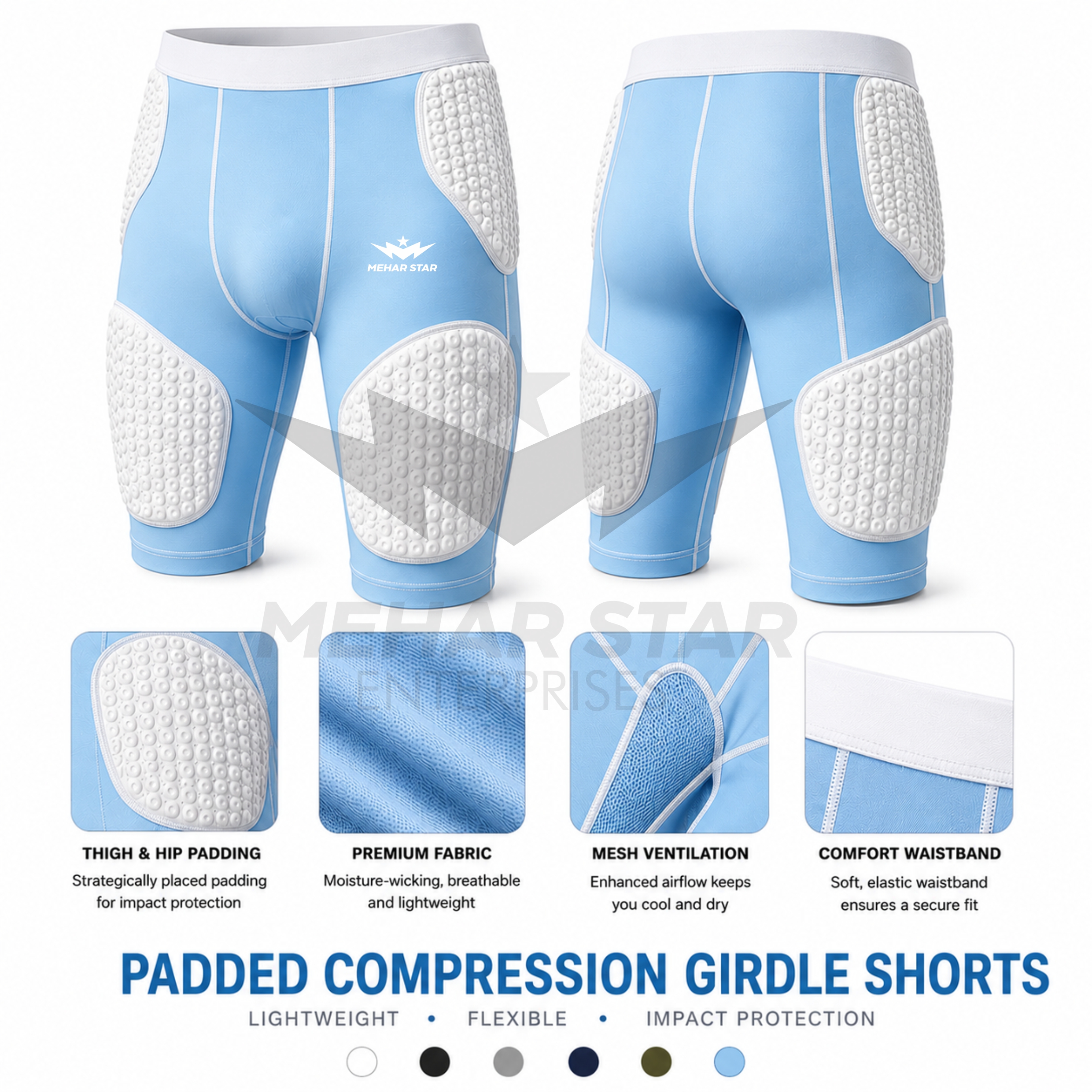 Padded Compression Girdle Shorts-MS03
