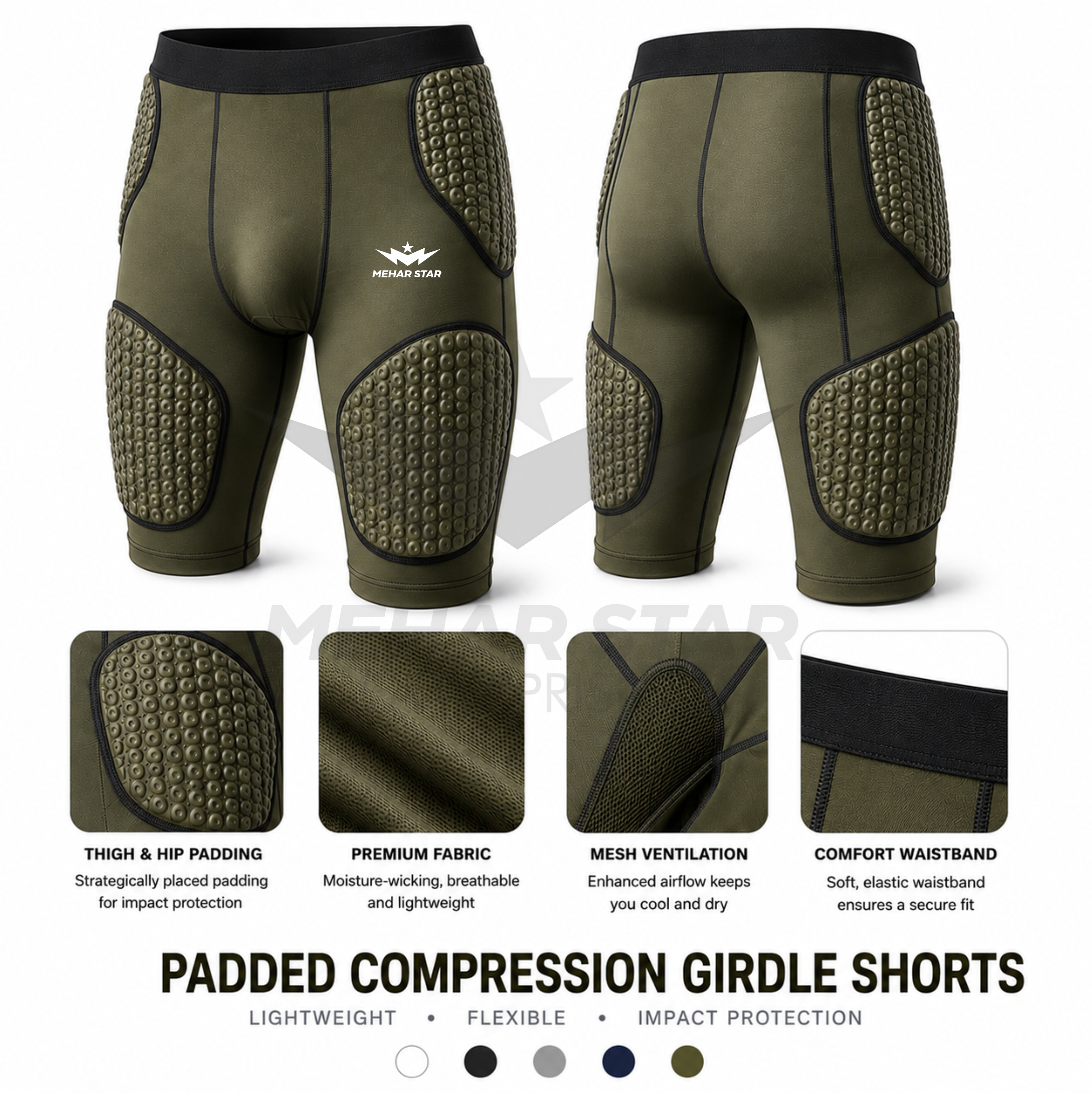 Padded Compression Girdle Shorts-MS04