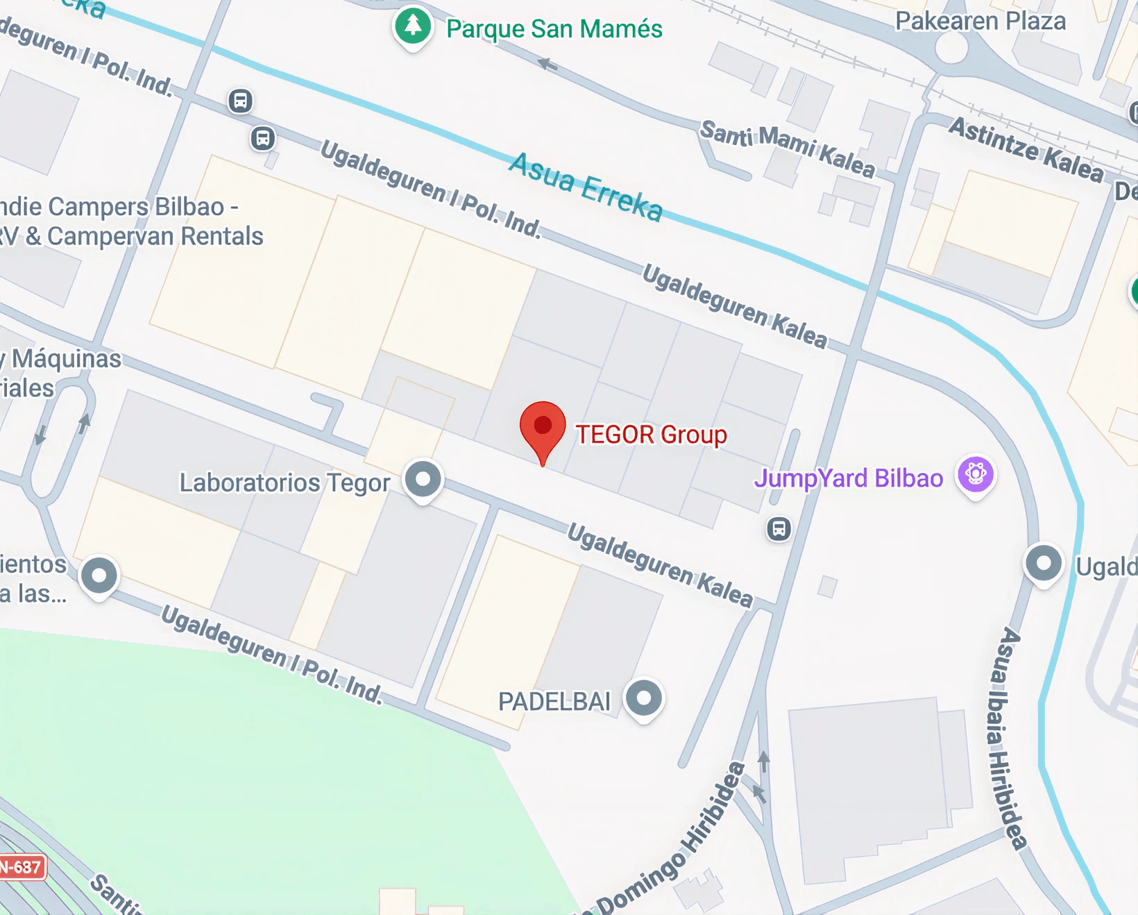 TEGOR Group location map in Zamudio