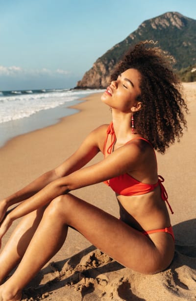 Chasing the Sun: Pure Solitude in Vibrant Coral Red