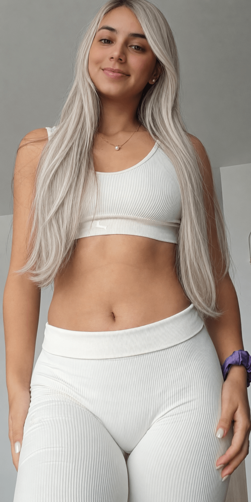 White Ribbed Activewear: Clean, Sporty, and Effortless