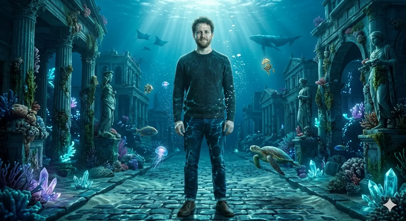 AI Output: Underwater Atlantis AI Image Prompt – Sunken City Cinematic Transformation