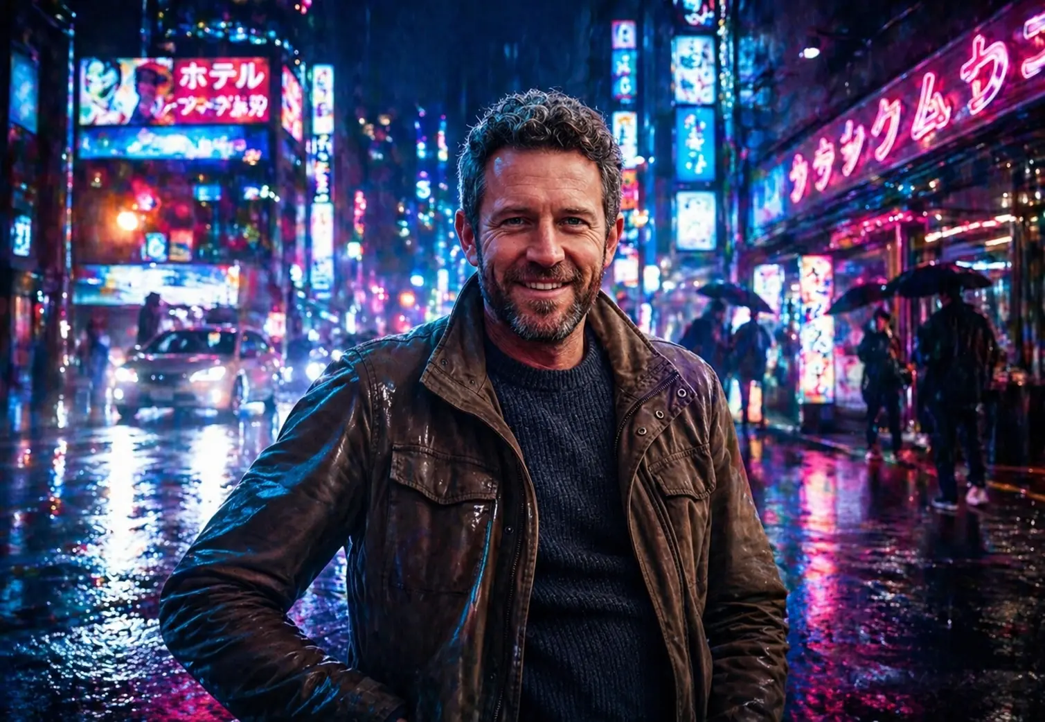 AI Output: Neon Night Cyber Street Cinematic AI Prompt – Cyberpunk Urban Portrait (ChatGPT & AI Generator)
