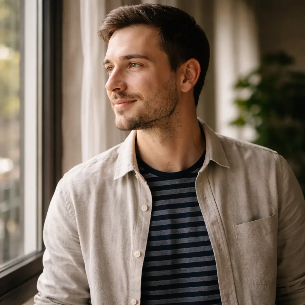 AI Output: Window Light AI Image Prompt – Side Profile Portrait (ChatGPT & AI Art Generator)