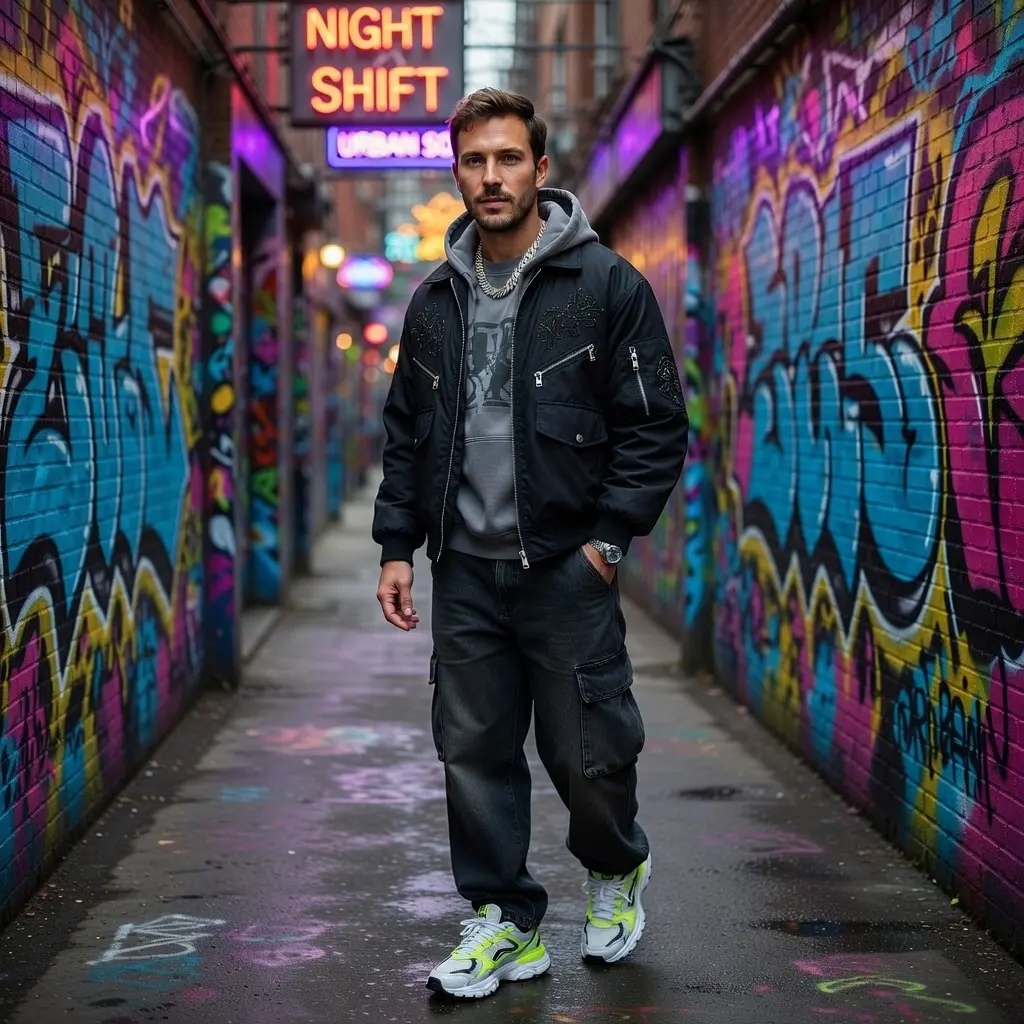 AI Output: Streetwear Fashion AI Image Prompt – Urban Editorial Portrait (ChatGPT & AI Art Generator)