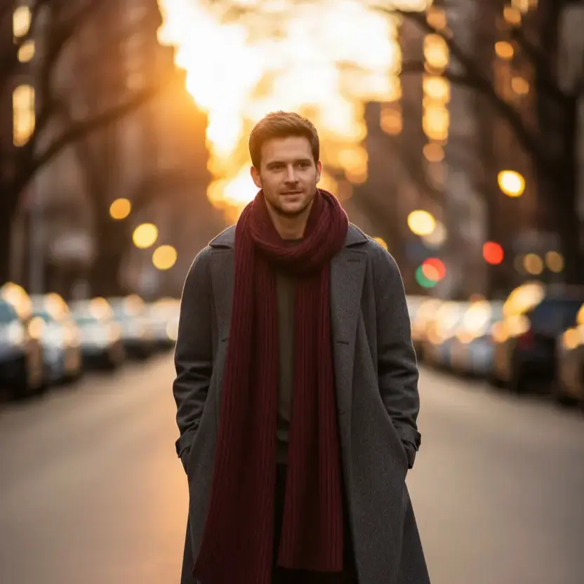 AI Output: Sunset Walk AI Image Prompt – Cinematic City Street Portrait (Turn Photo into Golden Hour Scene)