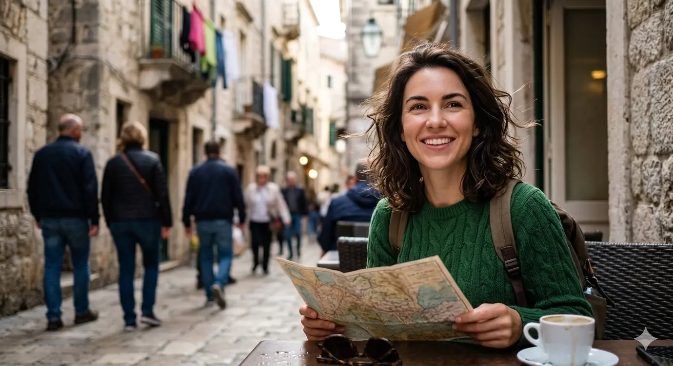 AI Output: Realistic Travel Photography AI Prompt – Candid Woman Travel Scene (Gemini AI)
