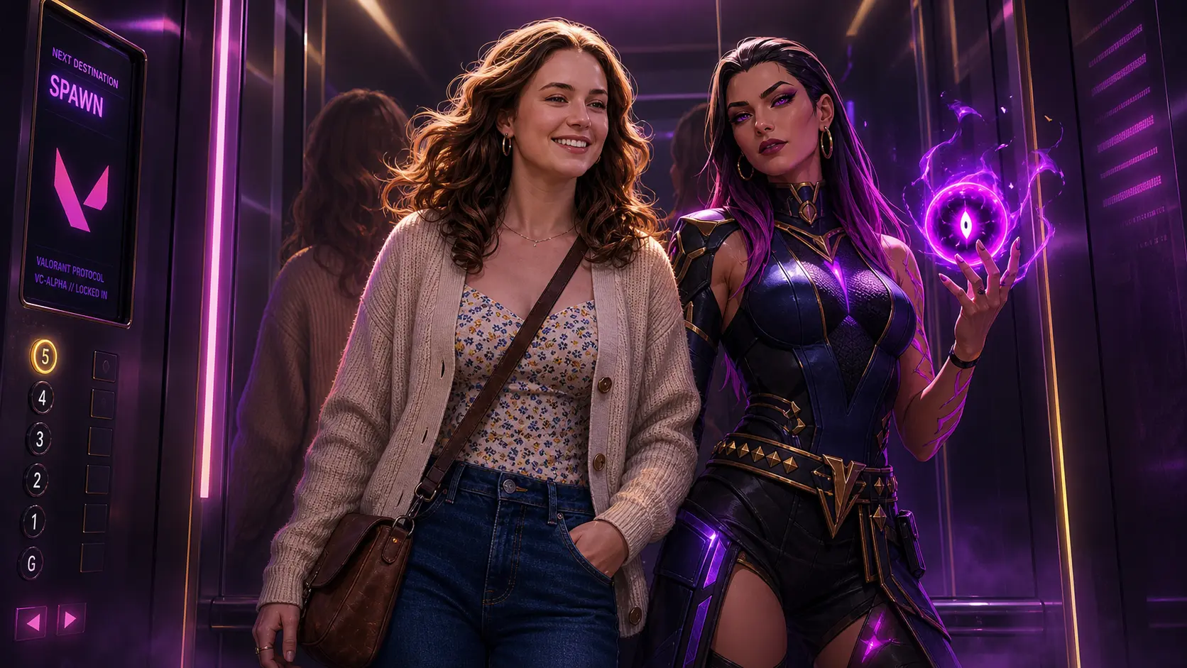 AI Output: Ride the Elevator with Reyna – Valorant Cinematic Star Elevator Scene AI Prompt (ChatGPT)