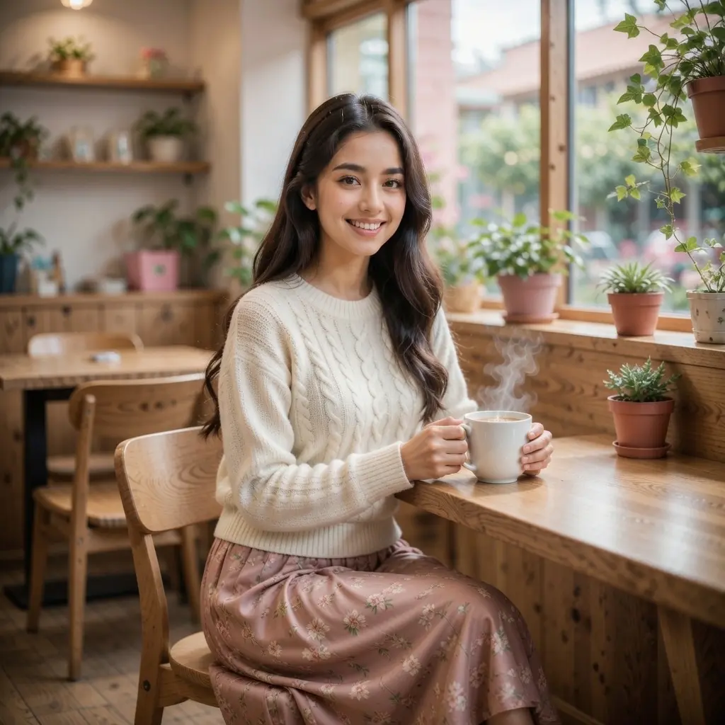 AI Output: Korean Cafe Aesthetic AI Image Prompt – Cozy Lifestyle Portrait (ChatGPT & AI Generator)