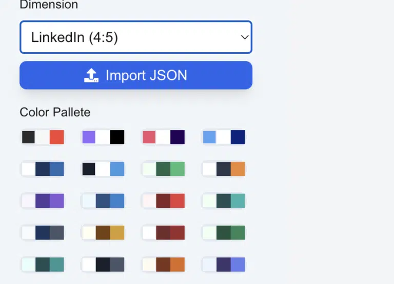 Select color pallete for LinkedIn Carousel Post on Postbold