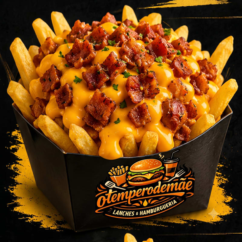 Batata frita com cheddar e bacon