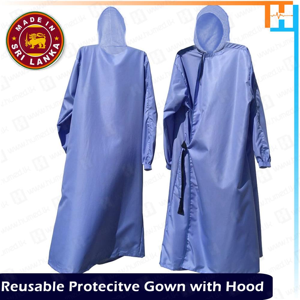 Reusable Gown with Hood - Blue 1 reusable gown