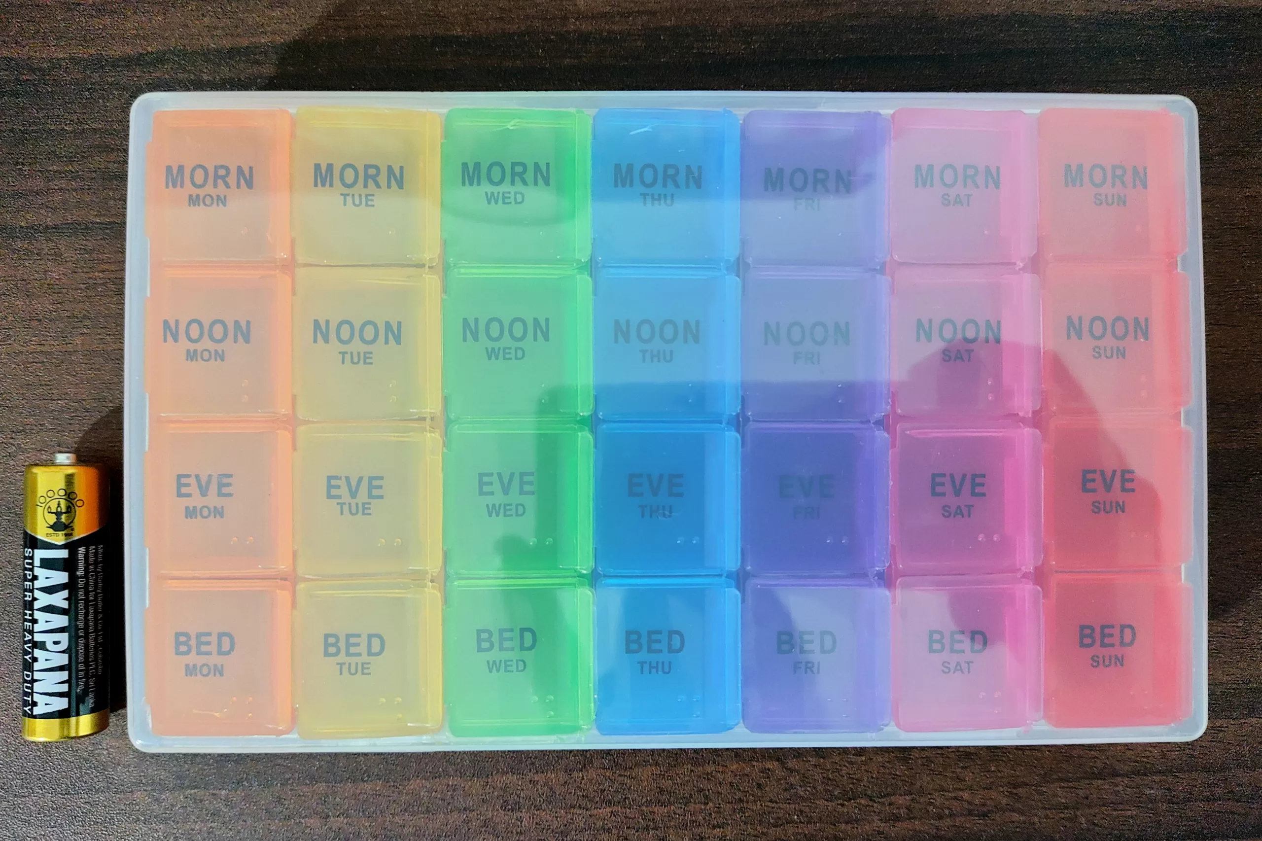 Four compartments daily pill organizer/storage multi colour 2 Four compartments daily pill organizer/storage multi colour - Image 2