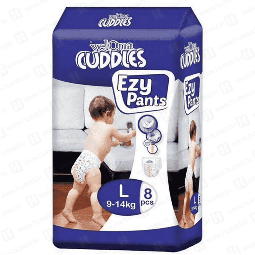 Velona Cuddles Ezy Pants Large 8pcs - Easy 1 Velona Cuddles Ezy Pants Diapers Baby diapers sri lanka price best Baby Pasting, Large pasting, Velona cuddles, Velona large