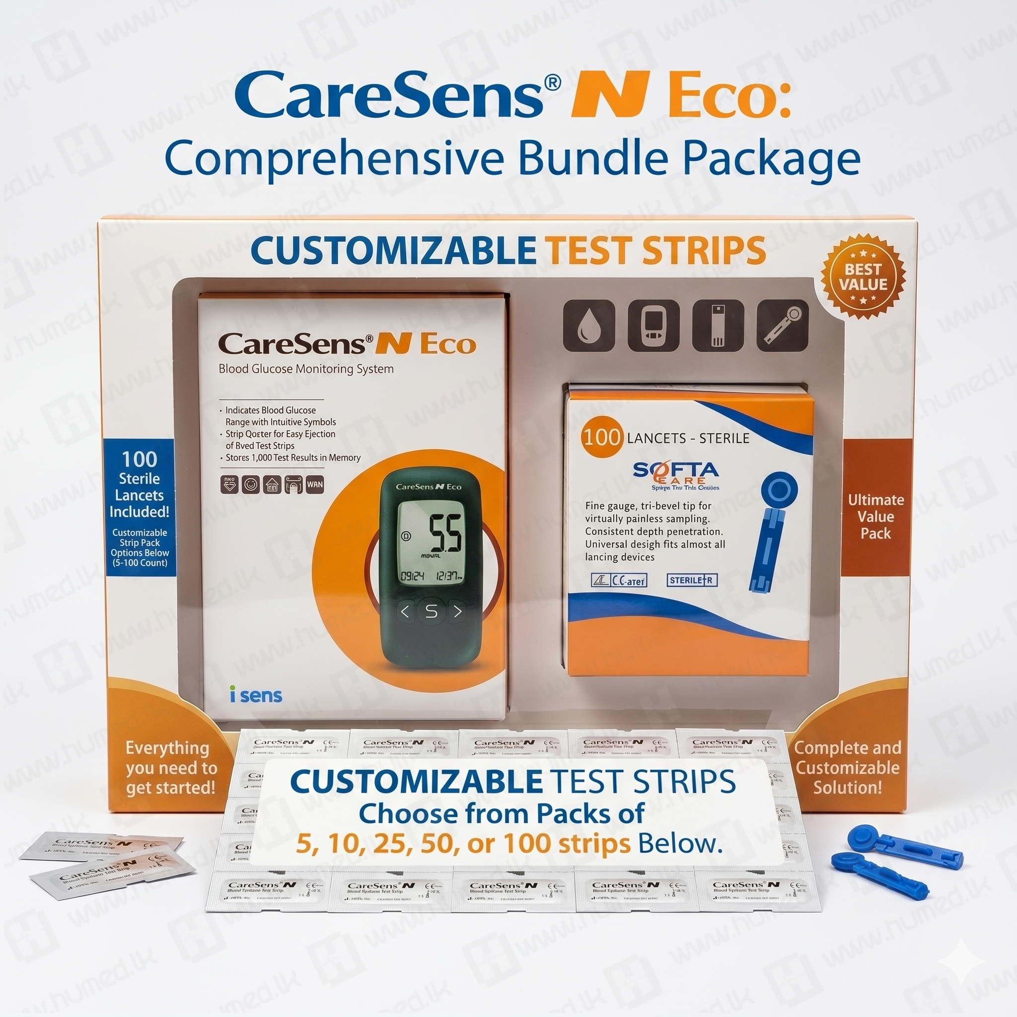 Caresens Glucometer Bundle – Complete Home Monitoring Pack 1 caresens glucometer bundle pack sri lanka diabetes care