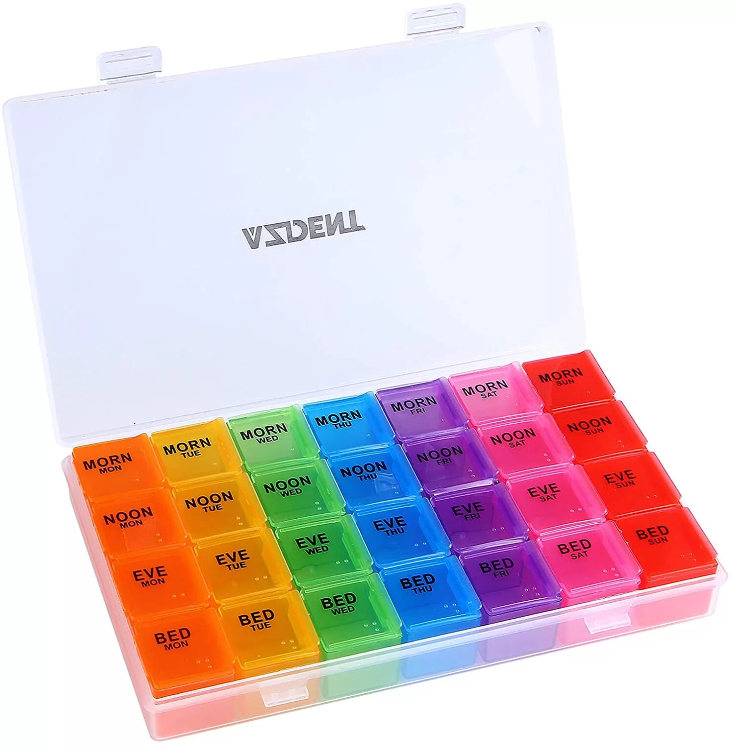 Four compartments daily pill organizer/storage multi colour - First Aid Items | Buy Online Sri Lanka | Hu Med