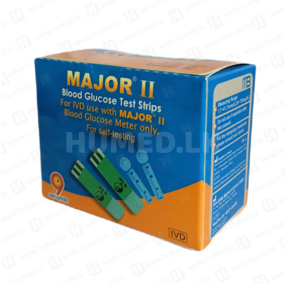 Major II 25 Strips Pack - Sugar Testing Glucometers | Buy Online Sri Lanka | Hu Med