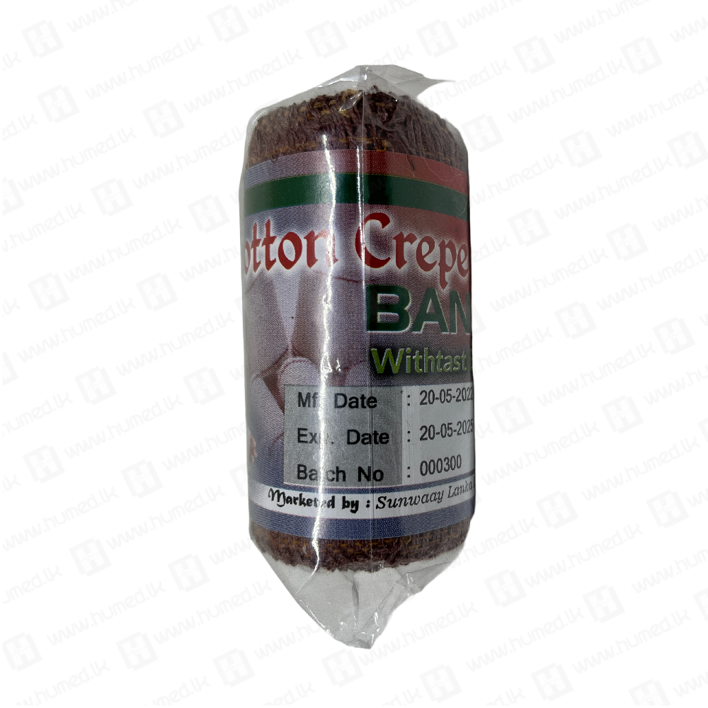 Crepe Bandage - Cotton 7.5cm x 4.5m Stretched - First Aid Items | Buy Online Sri Lanka | Hu Med
