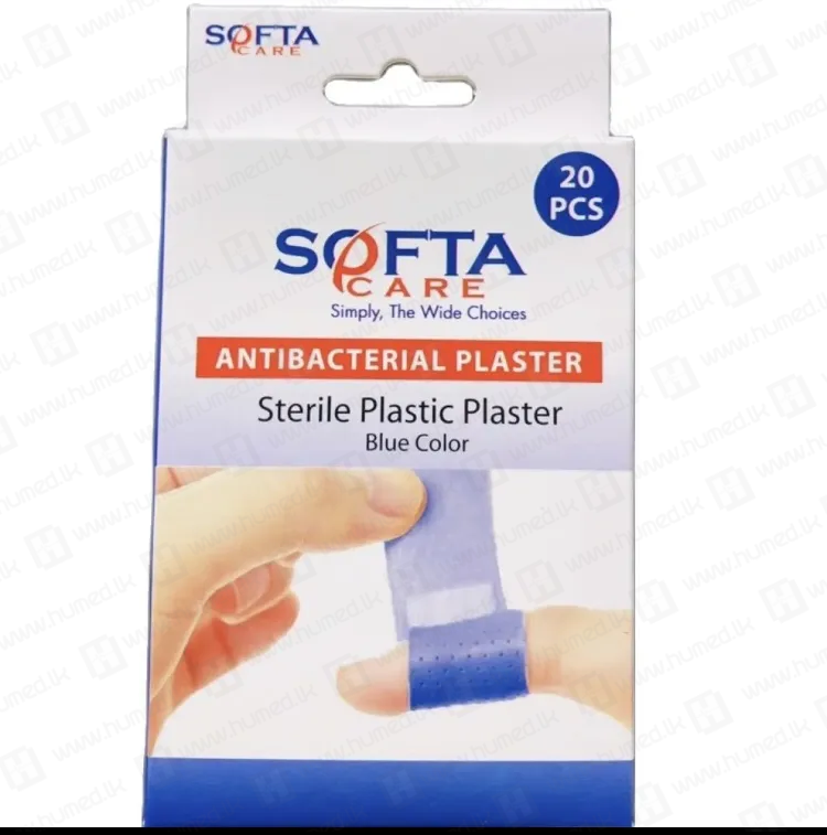 Antibacterial Plaster Sterile Plastic Plaster (Blue Colour) - 20Pcs Pack - First Aid Items | Buy Online Sri Lanka | Hu Med