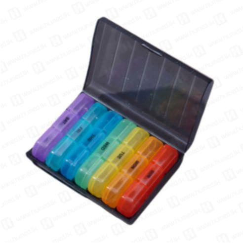 Three compartments daily pill organizer/storage multi colour Large