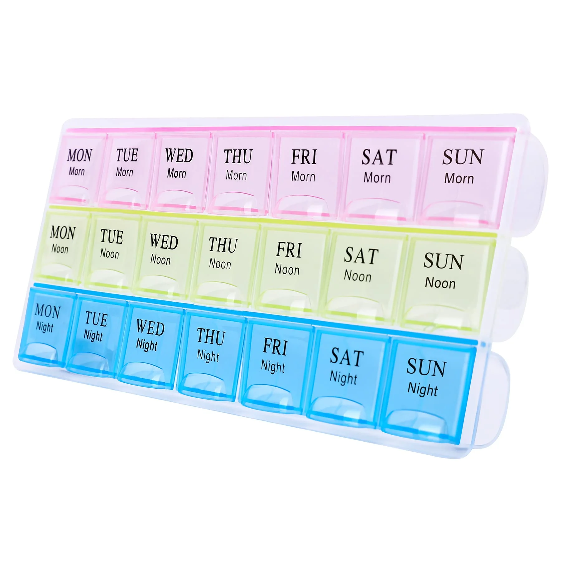 Three compartments daily pill organizer/storage multi colour - First Aid | Buy Online Sri Lanka | Hu Med