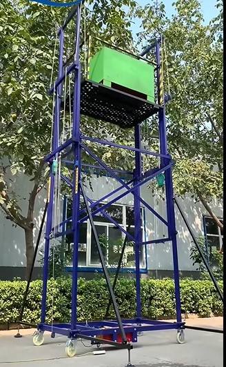 6M -8M mobile Electric scaffolding lift platform for construction multiple modes foldable electric lift scaffolding platform