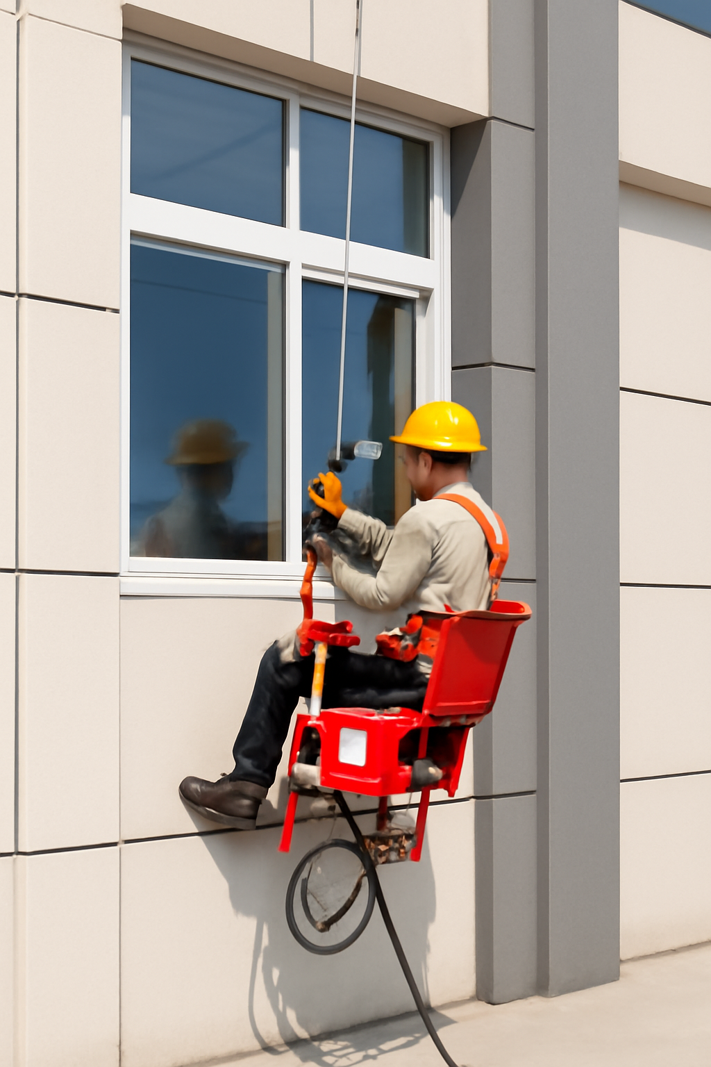 Aerial Crane Basket Single Aerial Wall Painting Crane Basket 220V Electric Crane Basket