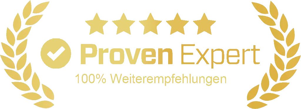 TrustPilot 5 Sterne - 100% Weiterempfehlung