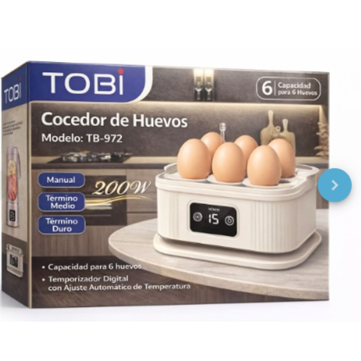 Hervidora Eléctrica de Huevos x6 Tobi