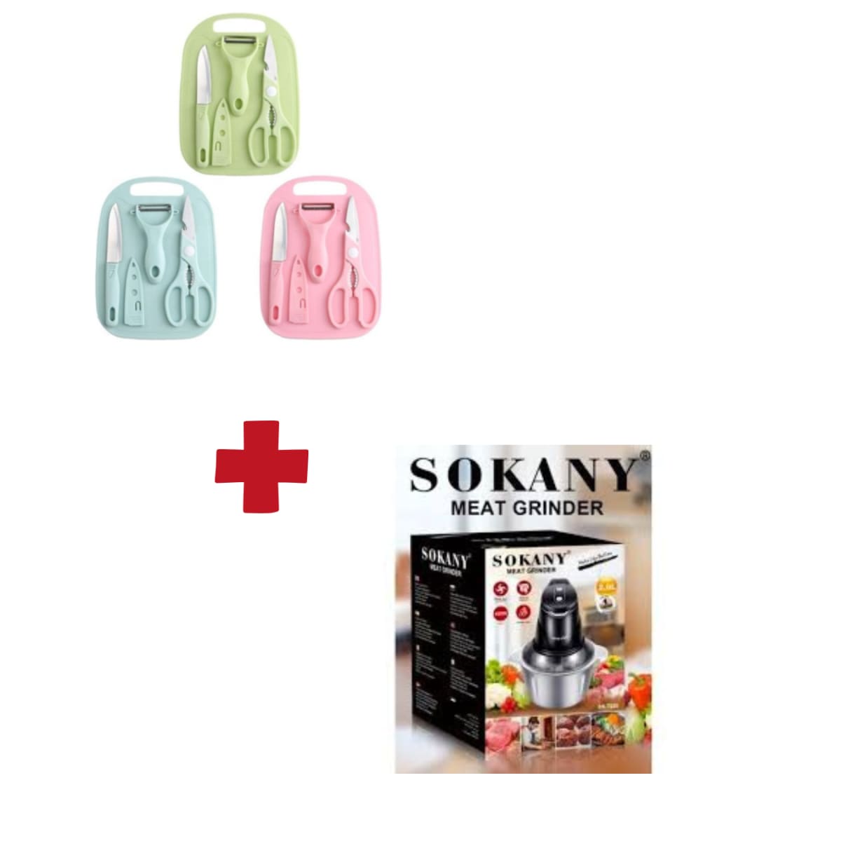 Procesador de Alimentos Sokany + Set de Cocina 4 en 1