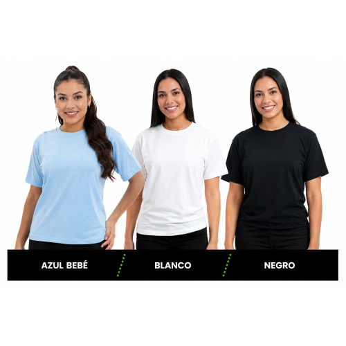 Pack Camisetas Unicolor Mujer