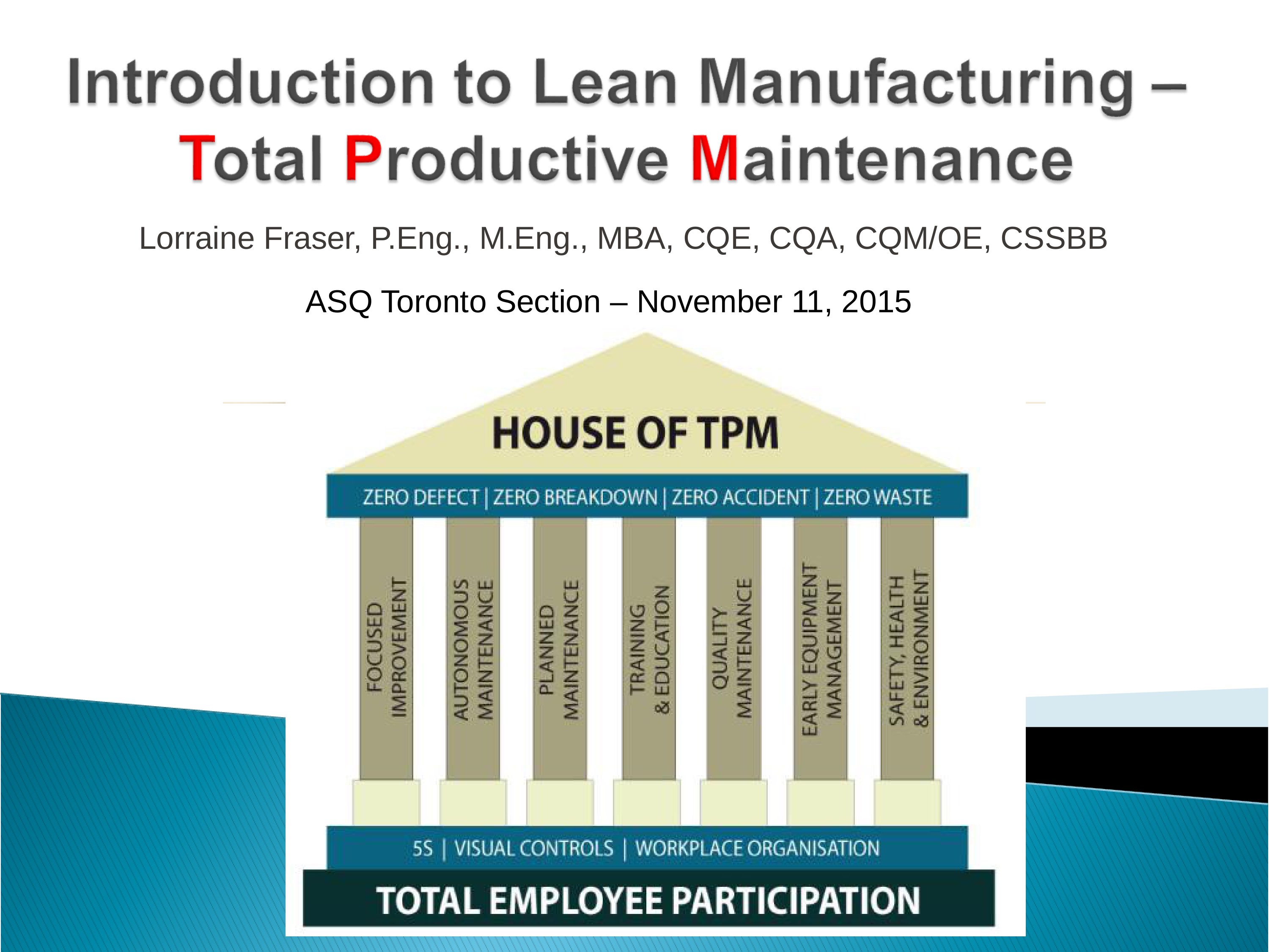 Introduction to lean manufacturing TPM1