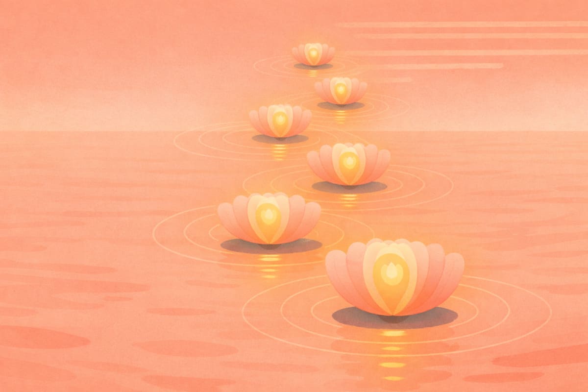 Lotus lanterns on water (blog cover)