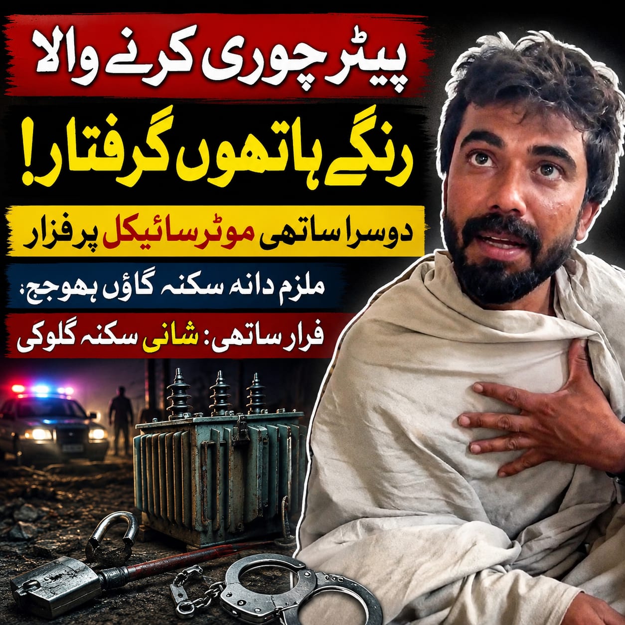 نارنگ منڈی(SahibMeo)تھانہ نارنگ کے نواحی علاقے کوٹ عبداللہ میں صبح سویرے تالے توڑ کر پیٹر چوری کرنے کی کوشش ناکام بنا دی گئی، جہاں مقامی افراد نے ایک مبینہ چور کو رنگے ہاتھوں گرفتار کر لیا۔