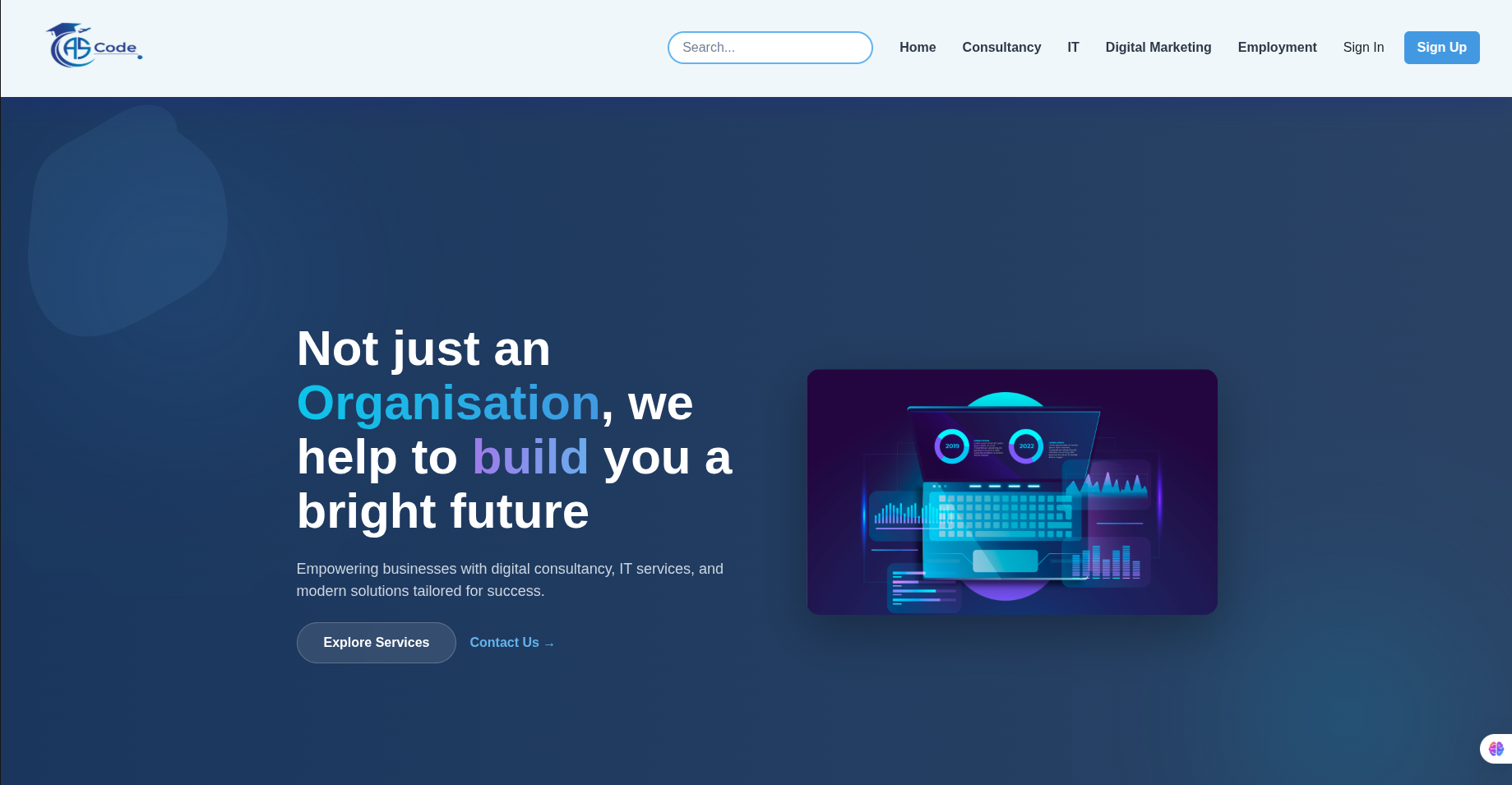 Ascode abroad consultancy website home page