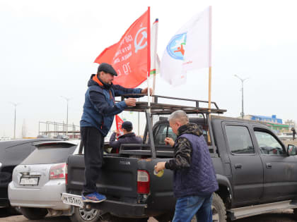 В Якутске состоялся автопробег в честь 79-й годовщины Победы